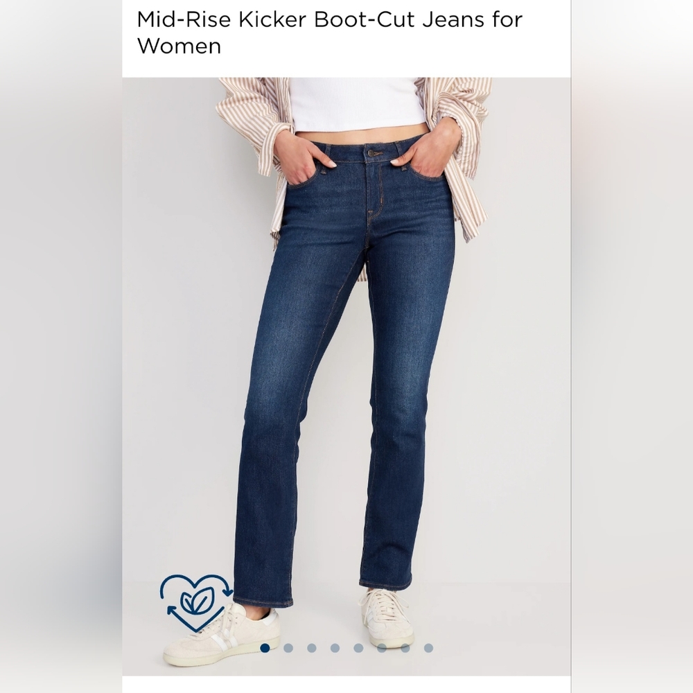 Old Navy Mid-Rise Kicker Boot-Cut Jeans for Women 16 Short